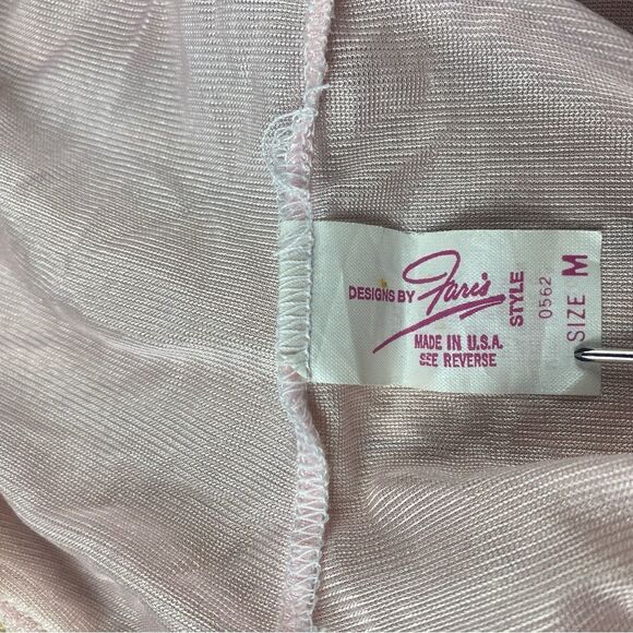 Faris Vintage 1960’s Pink and White Lace Beaded Lingerie Size M - Picture 4 of 7